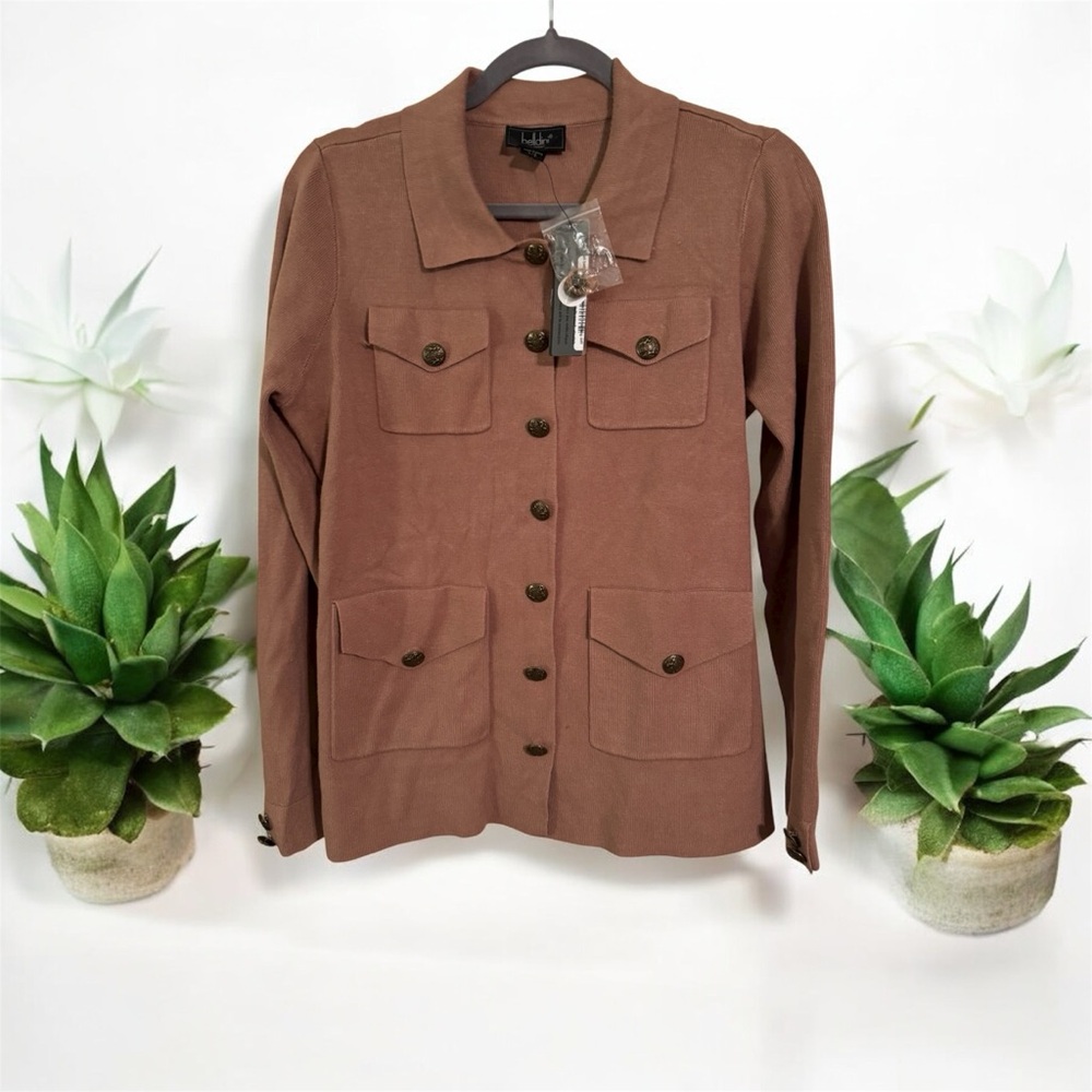 Beldini Black Label Pocketed Button Front Sweater Jacket